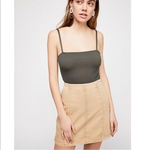 Free People Modern Femme Skirt Khaki